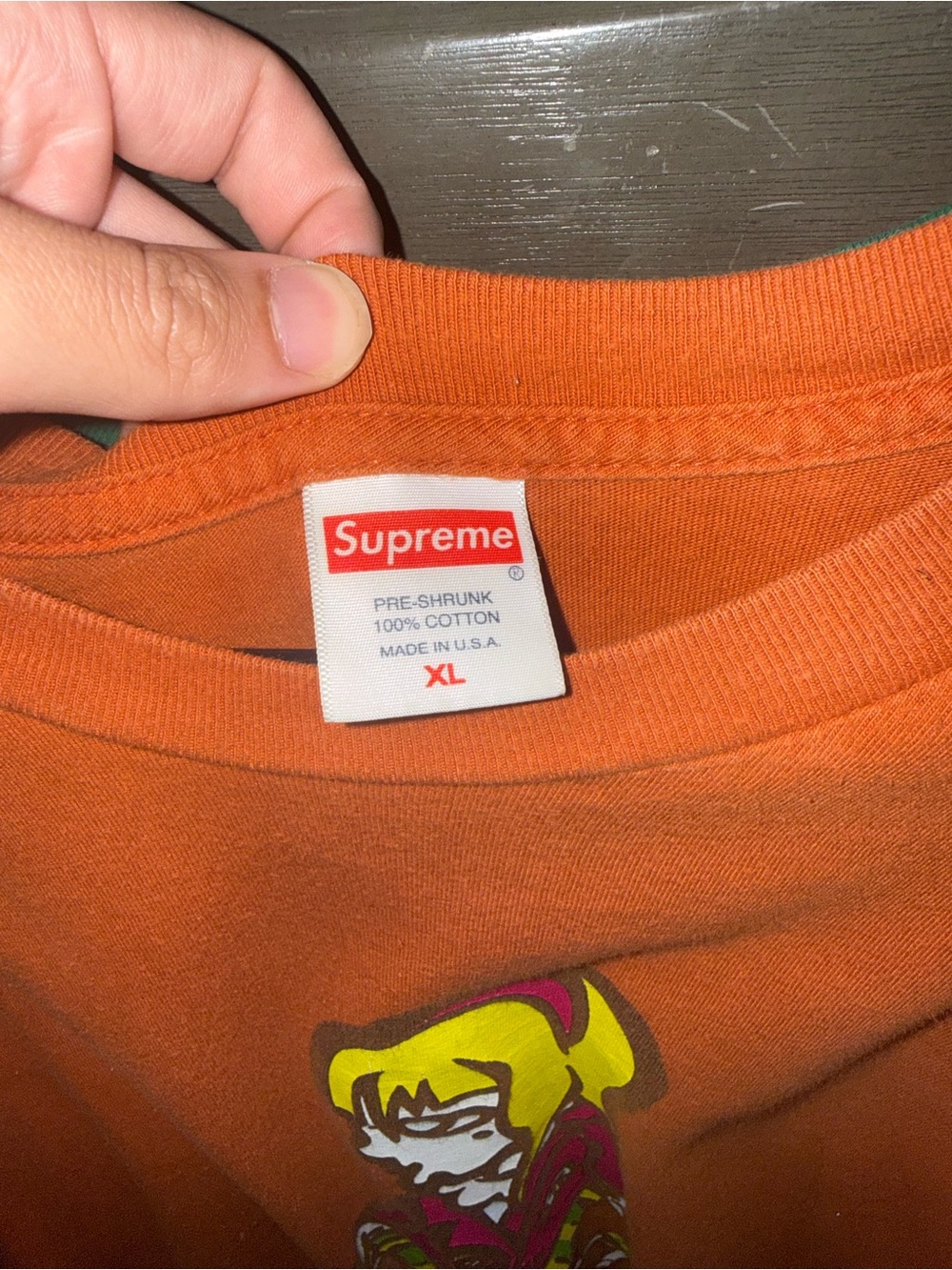Supreme Orange Graphic Short Sleeve Tee